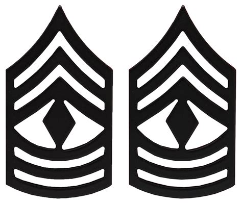 Us Army First Sergeant Black Metal Collar Rank Insignia
