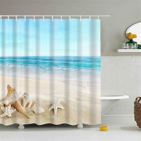 Beach Themed Shower Curtain Beach Decor Shower Curtains To Create An