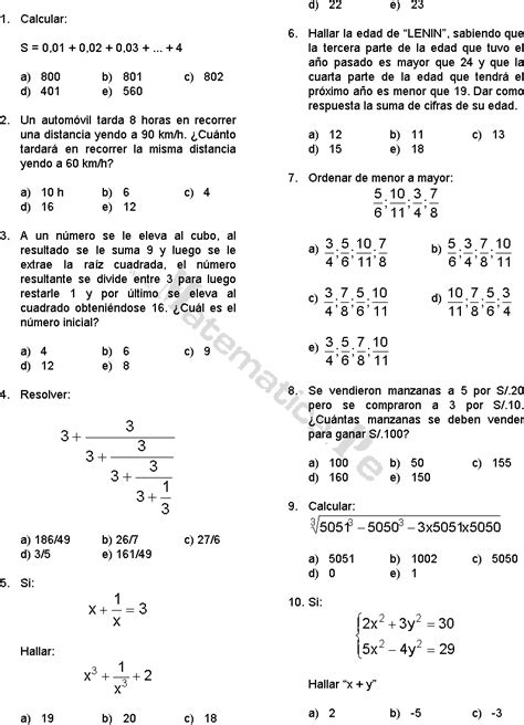 80 Problemas Resueltos De Razonamiento Matematico Y De Matematicas De