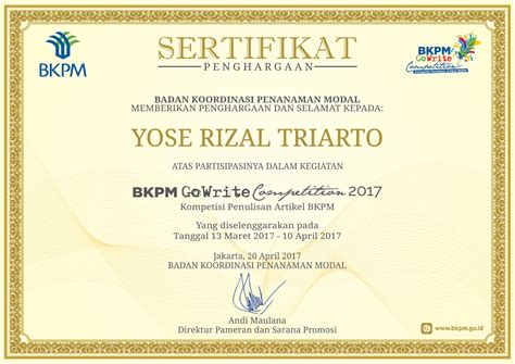 Contoh Piagam Penghargaan Lomba 17 – Beinyu.com