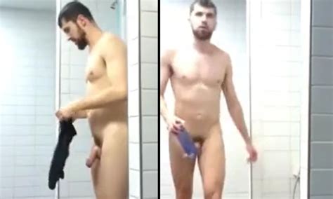 Hung Tall Guy Getting A Boner In The Shower Spycamfromguys Hidden