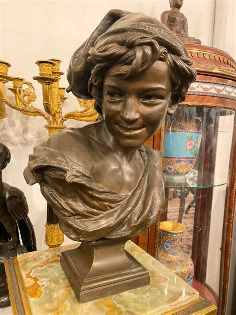 Large Bronze Bust Of A Boy 19th Century Signed Etsy