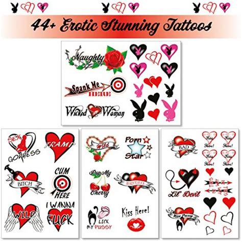 44 Sexy Naughty Temporary Tattoos For Women Ladies Adult Fun For Lower Back Legs Arms Butt