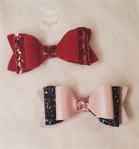 Beautiful Handmade Hair Bows Quality Faux Leather Mini Bows Etsy
