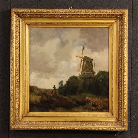 Antiques Atlas 19th Century Dutch Landscape And Windmill Painting