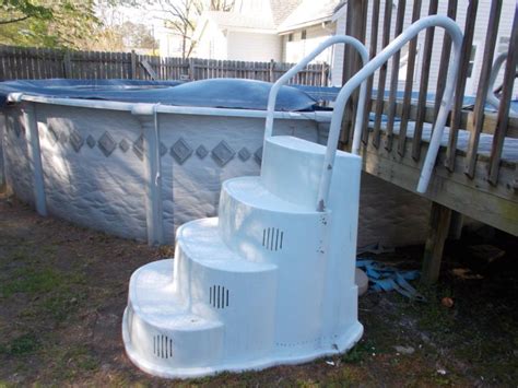 Above Ground Wedding Cake Style Pool Steps With Handrail Pool Steps