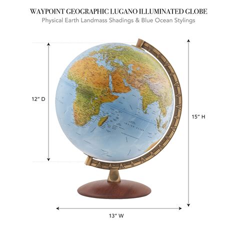 Waypoint Geographic Light Up Globe Lugano 12” Desk Decorative