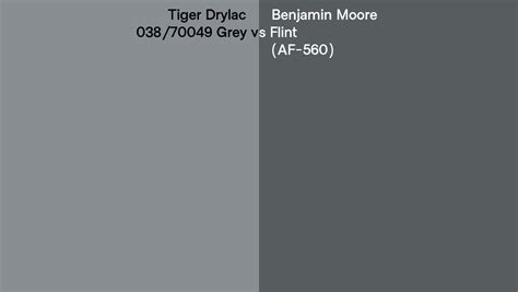 Tiger Drylac Grey Vs Benjamin Moore Flint Af Side By