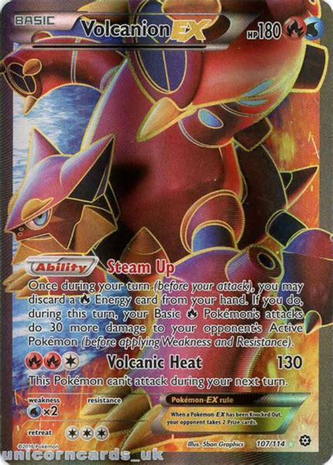 Volcanion Ex 107114 Steam Siege Rare Ultra Mint Pokemon Card