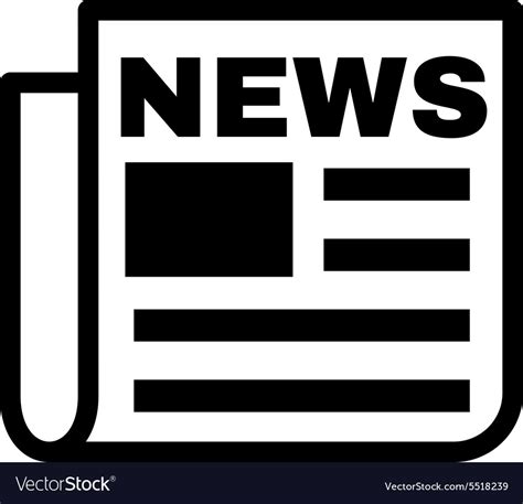 News Icon Newspaper Symbol Flat Royalty Free Vector Image