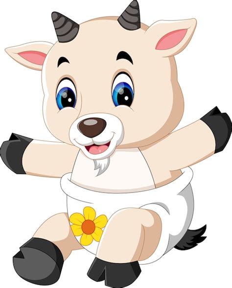 Premium Vector Illustration Of Cute Baby Goat Cartoon