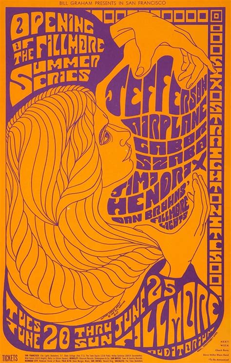 An Orange And Blue Concert Poster With A Womans Face In The Middle Of It