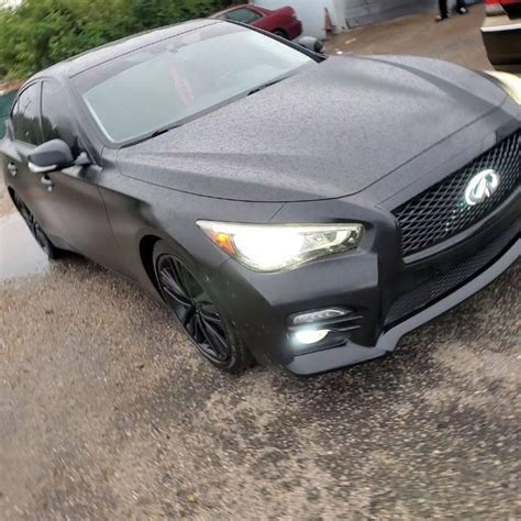 Infiniti Q50 Murdered Out With Satin Black On The Wheels And Carbon