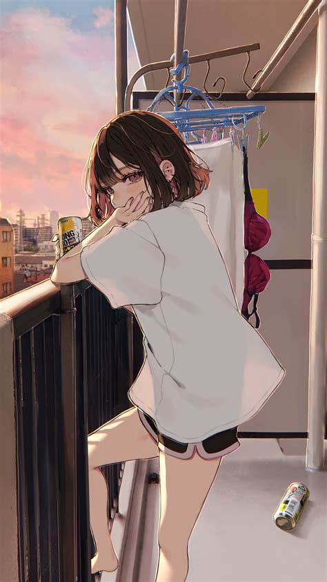 X Anime Girl Chilling At Balcony K Iphone S Plus Pixel Xl One Plus T Hd K