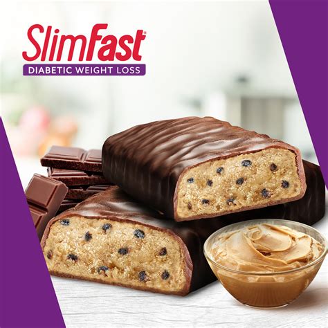 Helping people living with diabetes since 1995. SlimFast Diabetic Weight Loss Peanut Butter Chocolate Meal Bar | SlimFast