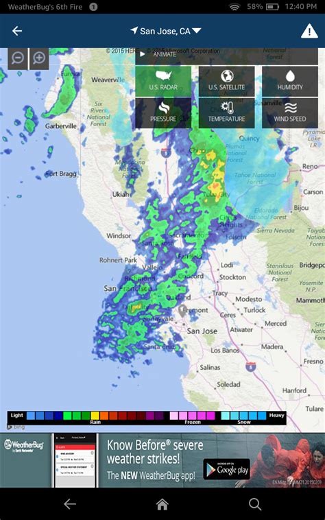 Radar climate monitoring river levels observed precipitation surface weather upper air marine and buoy reports snow cover satellite space weather international observations. WeatherBug - Free Local Weather Forecast, Radar Map & Severe Storm Alerts: Amazon.ca: Appstore ...