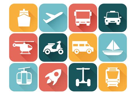 Transportation Icons Vector Transport Informations Lane