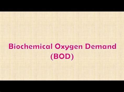 Biological oxygen demand is defined as the amount of oxygen required bacteria in decomposing organic material in a sample under aerobic condition because of low solubility of o2 in water, strong wastes are always diluted to ensure that the demand does not increase the available oxygen present. Biochemical Oxygen Demand (BOD) - YouTube