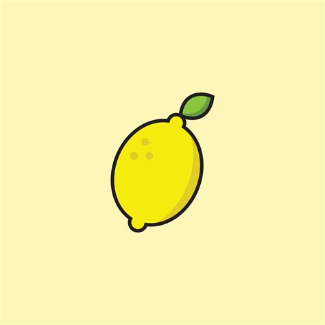Cute Lemon Icon On Yellow Sticker By Ennbe In 2021 Fruit Icons