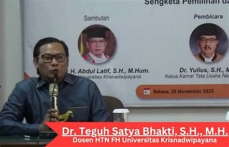 Doktor Teguh Satya Bhakti Ma Bisa Diskualifikasi Peserta Dalam