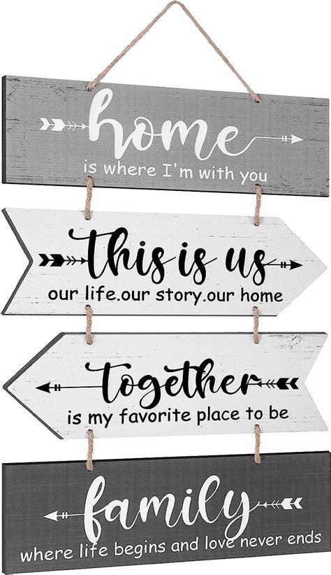 Creoate This Is Us Sign Wall Decor Plaque White Farmhouse Wood Wall