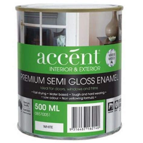 Accent® Enamel Water Based Semi Gloss White 500ml Mitre 10