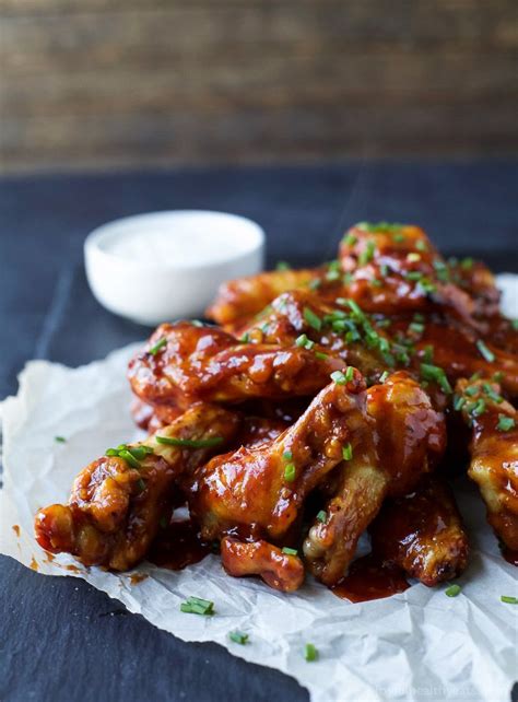 Place chicken on top of onions, skin side up, and bake until golden and internal temperature reaches 165°, 30 to 40 minutes. Crispy Baked Honey BBQ Chicken Wings | Recipe | Bbq ...