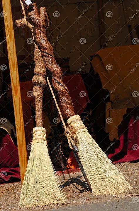 Unique Handcrafted Brooms Stock Image Image Of Ancient 6136435