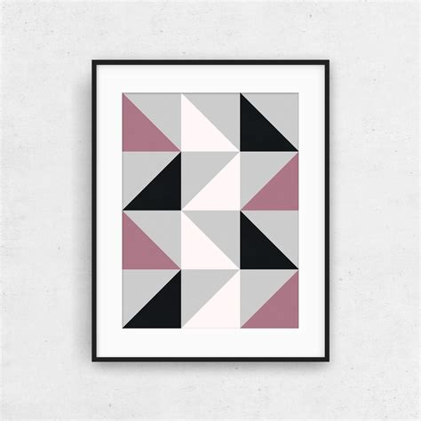 Geometric Print Download Triangle Wall Art Minimalist Print Etsy
