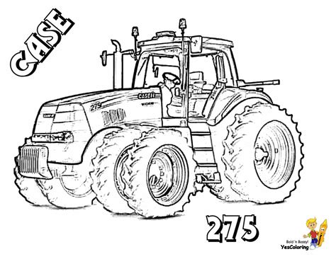 Fired Up Free Tractor Coloring | Tractors | Farm | YesColoringn | Easy