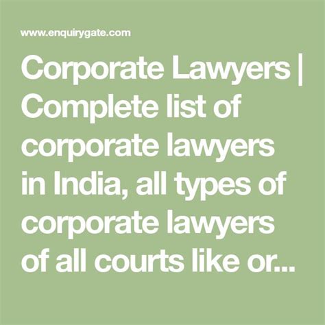 Corporate Lawyers Complete List Of Corporate Lawyers In India All