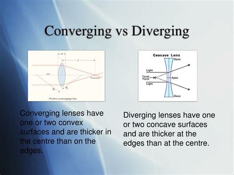 The point where all rays which enter the lens parallel to its axis are brought to a focus is called the any lens that is thicker in the center than on the edges is generally described as a _ lens. PPT - Characteristics of Lenses PowerPoint Presentation ...