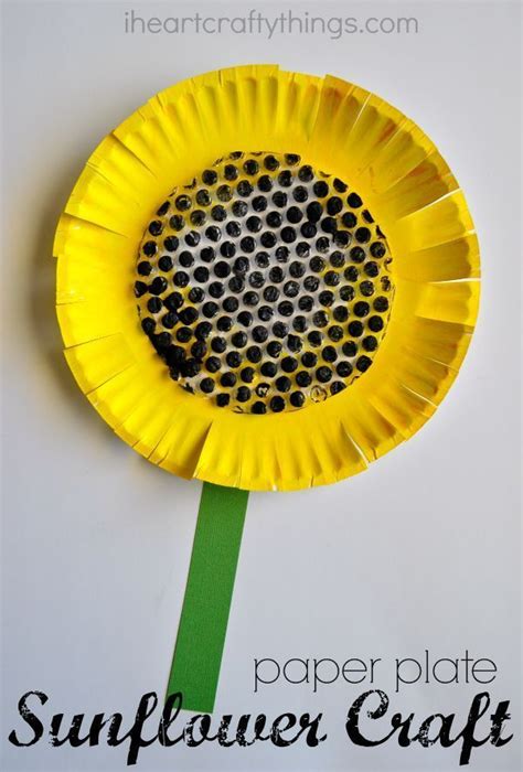 Make A Fun Sunflower Kids Craft With A Paper Plate And Bubble Wrap Fun
