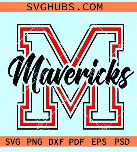 Mavericks Svg School Pride Mascot Svg Mavericks Varsity Font Svg