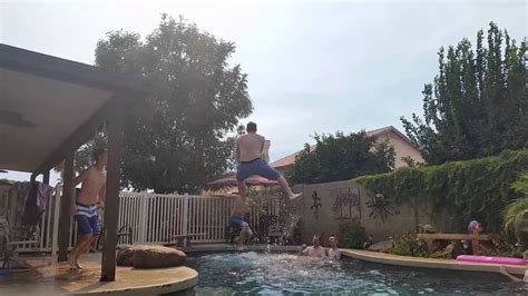 Best Pool Dunk Ever In Our Backyard Youtube