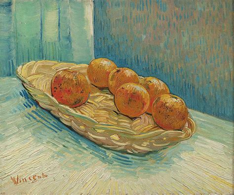 Still Life With Basket And Six Oranges 1887 Painting By Vincent Van