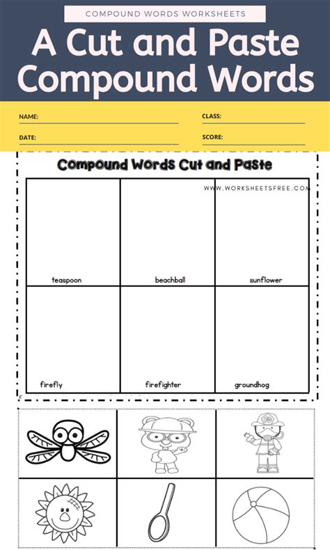 A Cut And Paste Compound Words Worksheets Free