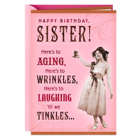 Happy birthday to the wisest person i know my beautiful elder sister! Wrinkles and Tinkles Sister Birthday Card - Greeting Cards ...