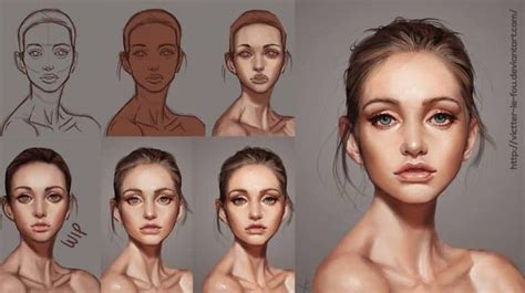 How To Paint These 21 Digital Portraits Step By Step Paintingfuls