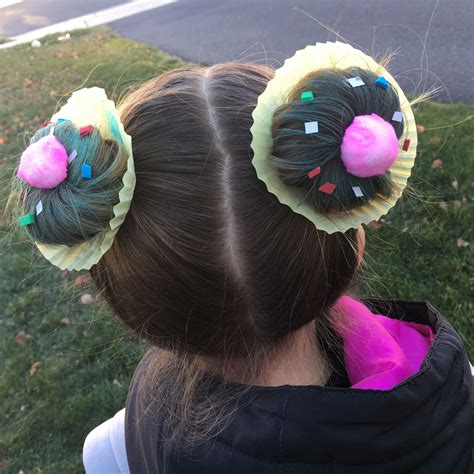 Cupcake Hair Buns For Crazy Hair Day At School Wacky Hair Days