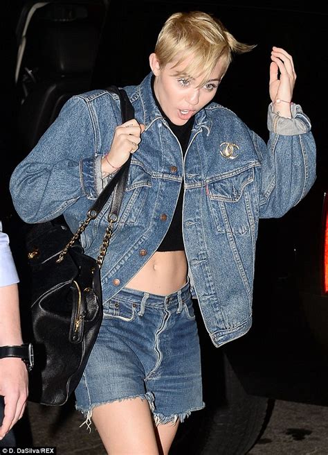 Miley Cyrus Dons Double Denim Outfit In New York Daily Mail Online