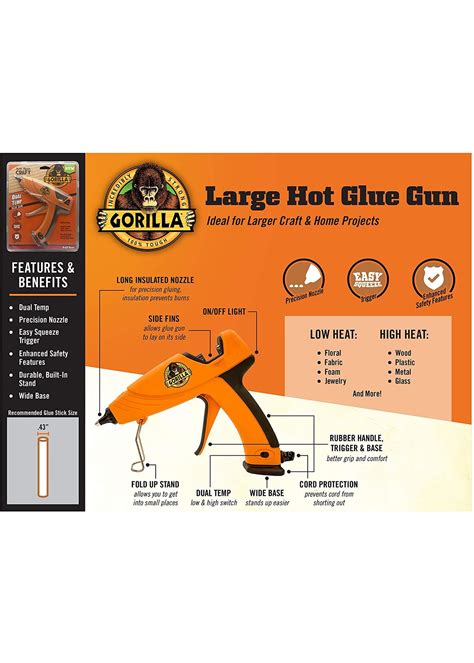 100424 Gorilla Hot Glue Gun Large Hub Hobby
