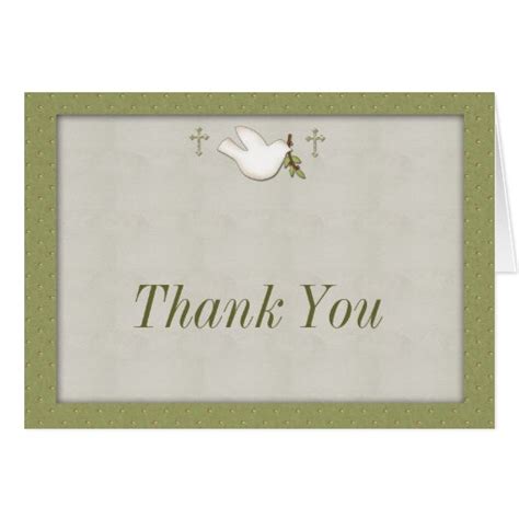 Most religious thank you cards even sport multipurpose card cover designs so that they can be used by anyone with different spiritual beliefs. White Dove Religious Thank You Greeting Card | Zazzle