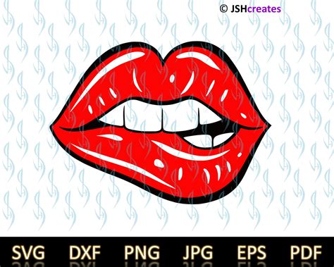 Biting Lip Svg Red Lips Svg Lips Svg Kiss Svg Png Jpeg Etsy Svg