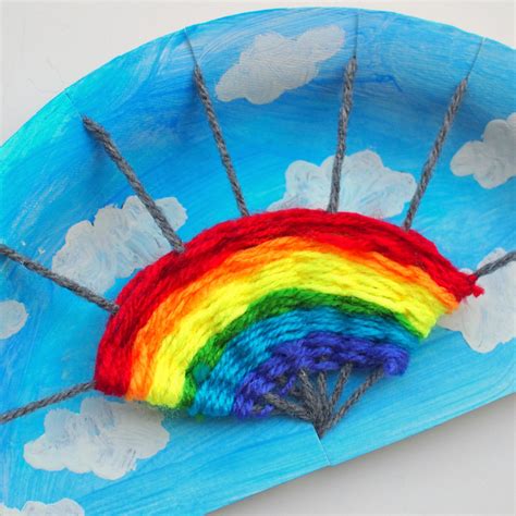 Rainbow Paper Plate Weaving Project Weaving Art Weaving Projects