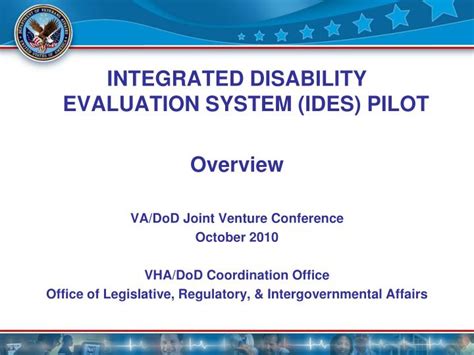 Ppt Integrated Disability Evaluation System Ides Pilot Overview Va