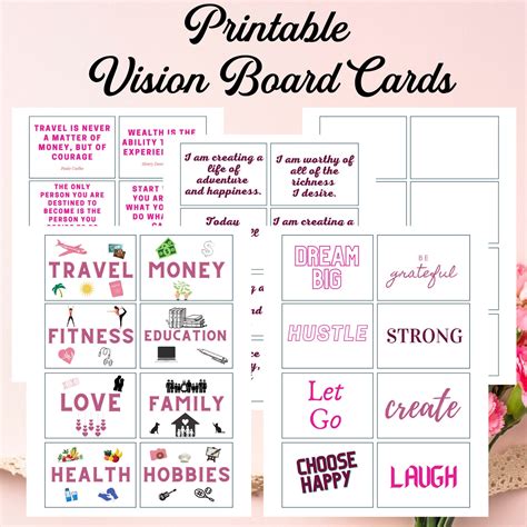 Vision Board Kit 2023 Printable Vision Board Bundle Vision Etsy Uk