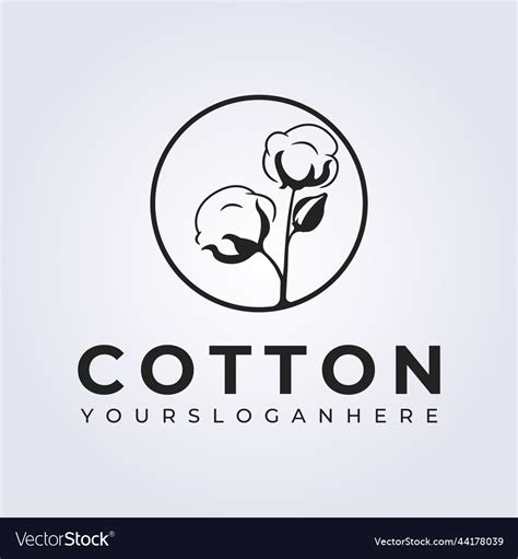 Simple Cotton Farmer Product Logo Royalty Free Vector Image