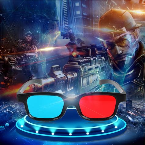 3pcs Red And Blue 3d Glasses Black Frame For Dimensional Anaglyph Tv