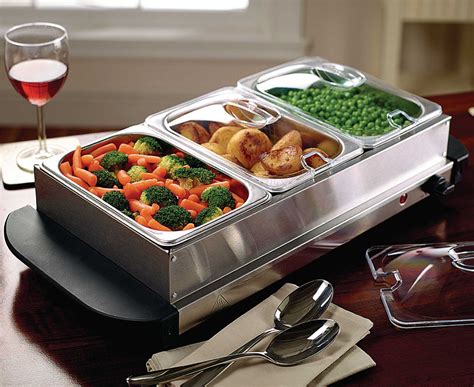 These handy kitchen aids keep food hot, while preserving. Table Top Food Warmer Buffet Hot Plate Stainless Steel ...